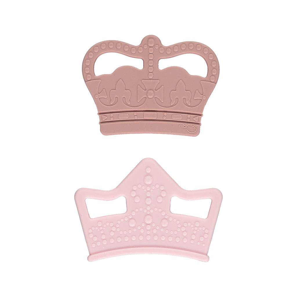 Royal Teething Twin Pack - Pink Tiara/Blush Crown