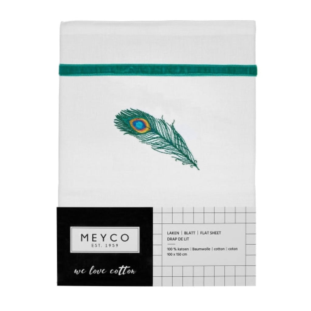 Meyco Cot Bed Sheet - Peacock 100x150cm