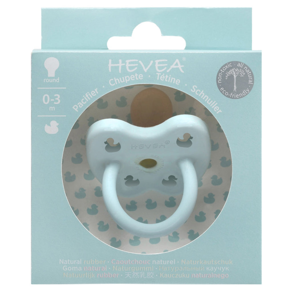 Hevea pacifier 0-3 months Round - Baby Blue