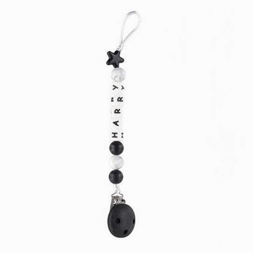 Personalised Dummy Clip - Black & Marble