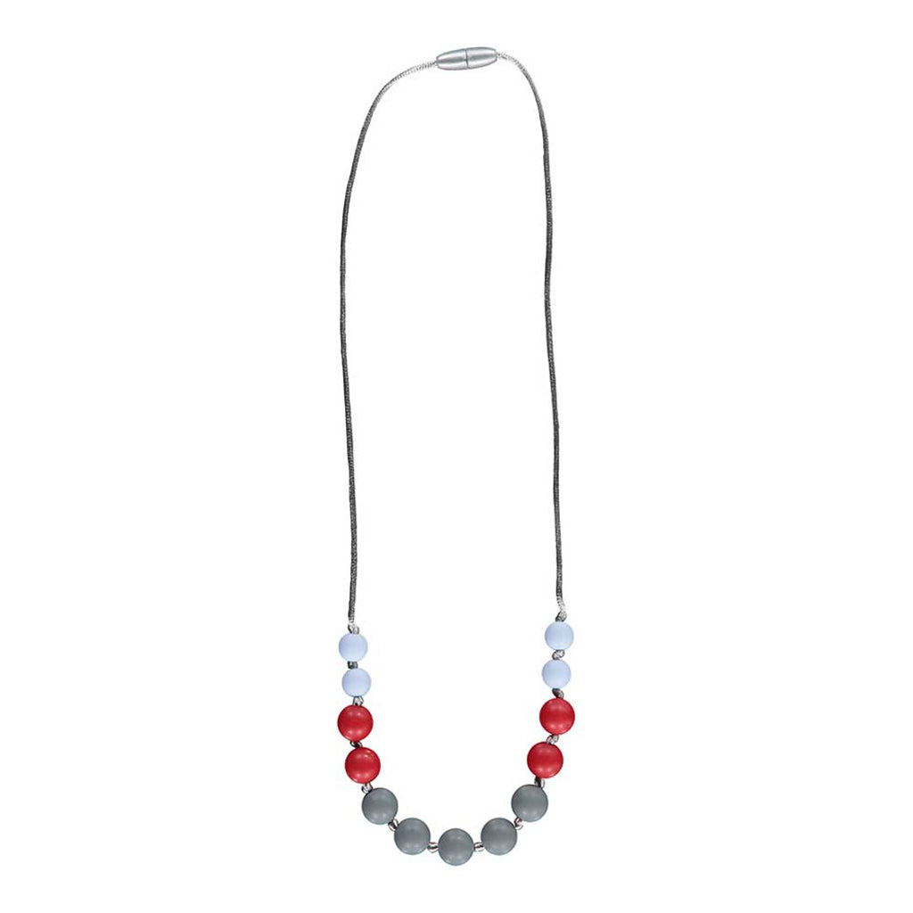 Harrow Teething Necklace - Grey & Red