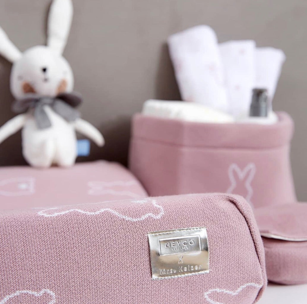 Meyco Medium Dresser Basket: Lilac Bunny