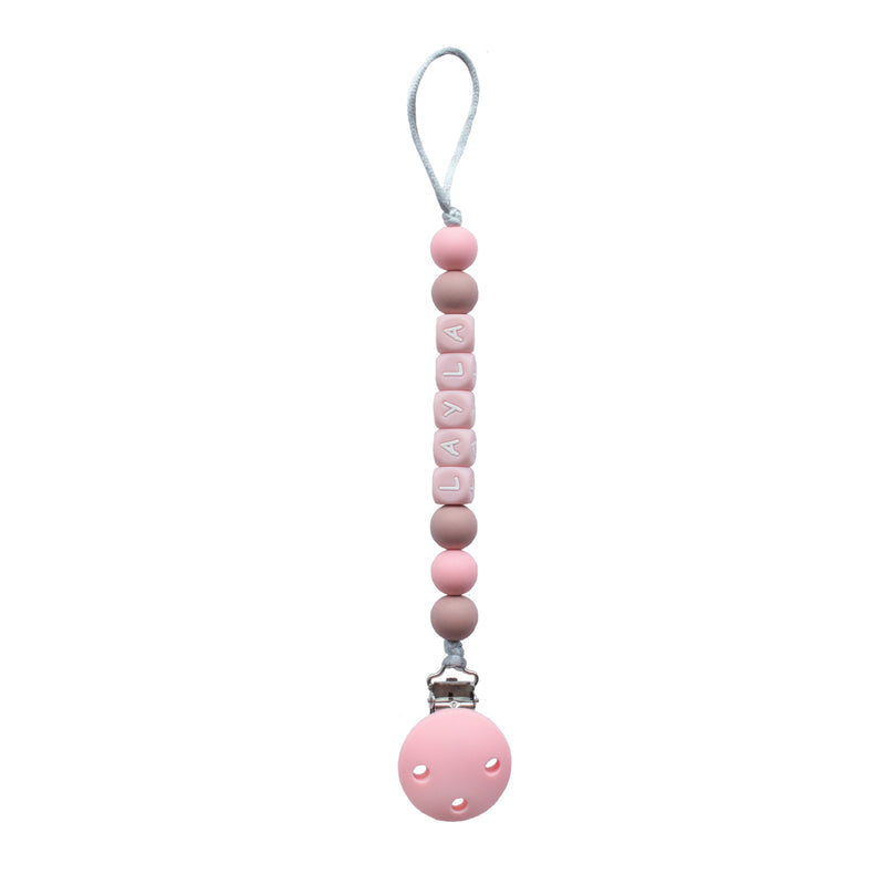 Personalised Dummy Clip - Blush & Pink