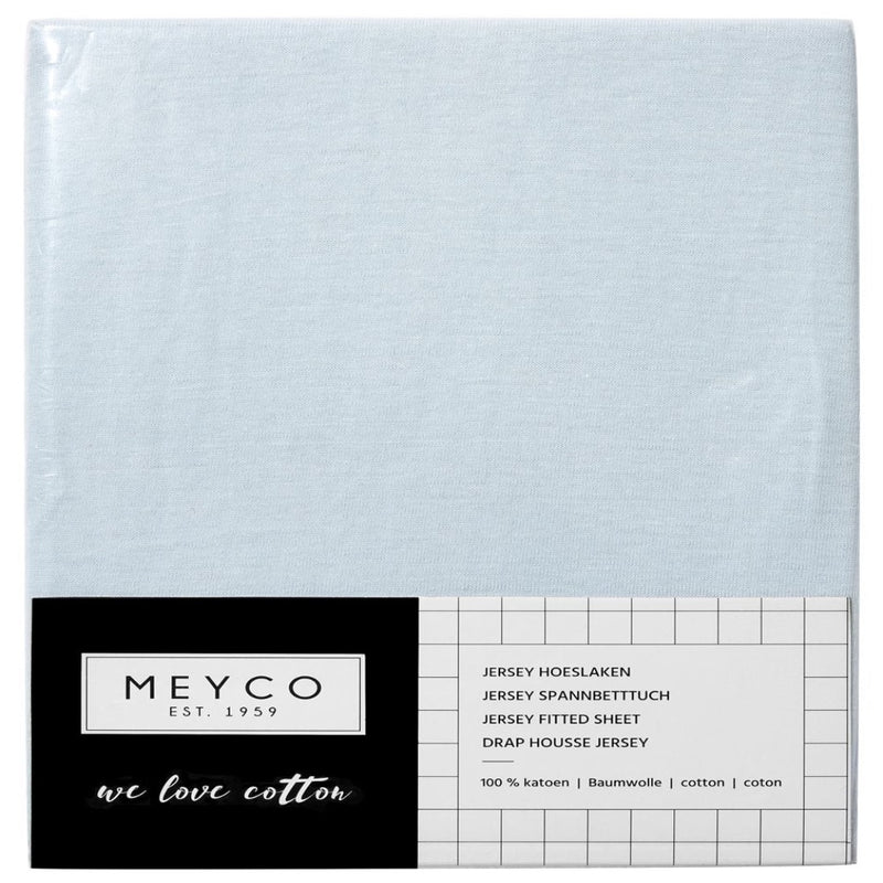 Meyco Jersey Fitted Bed Sheet 70x140/150 cm: Light Blue