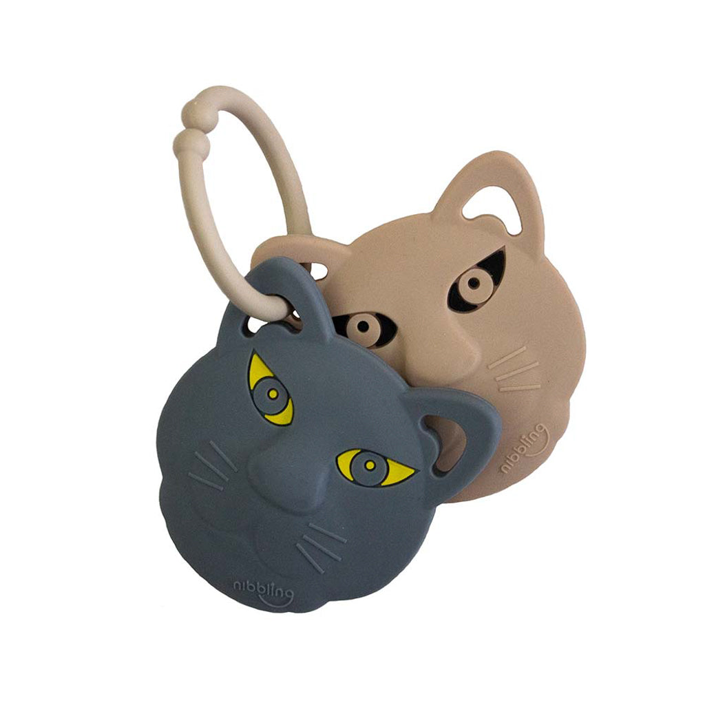 Panther Cookie Teether Set - Oat & Grey