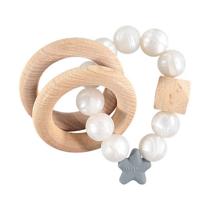 Stellar Natural Wood Teething Toy - Pearl