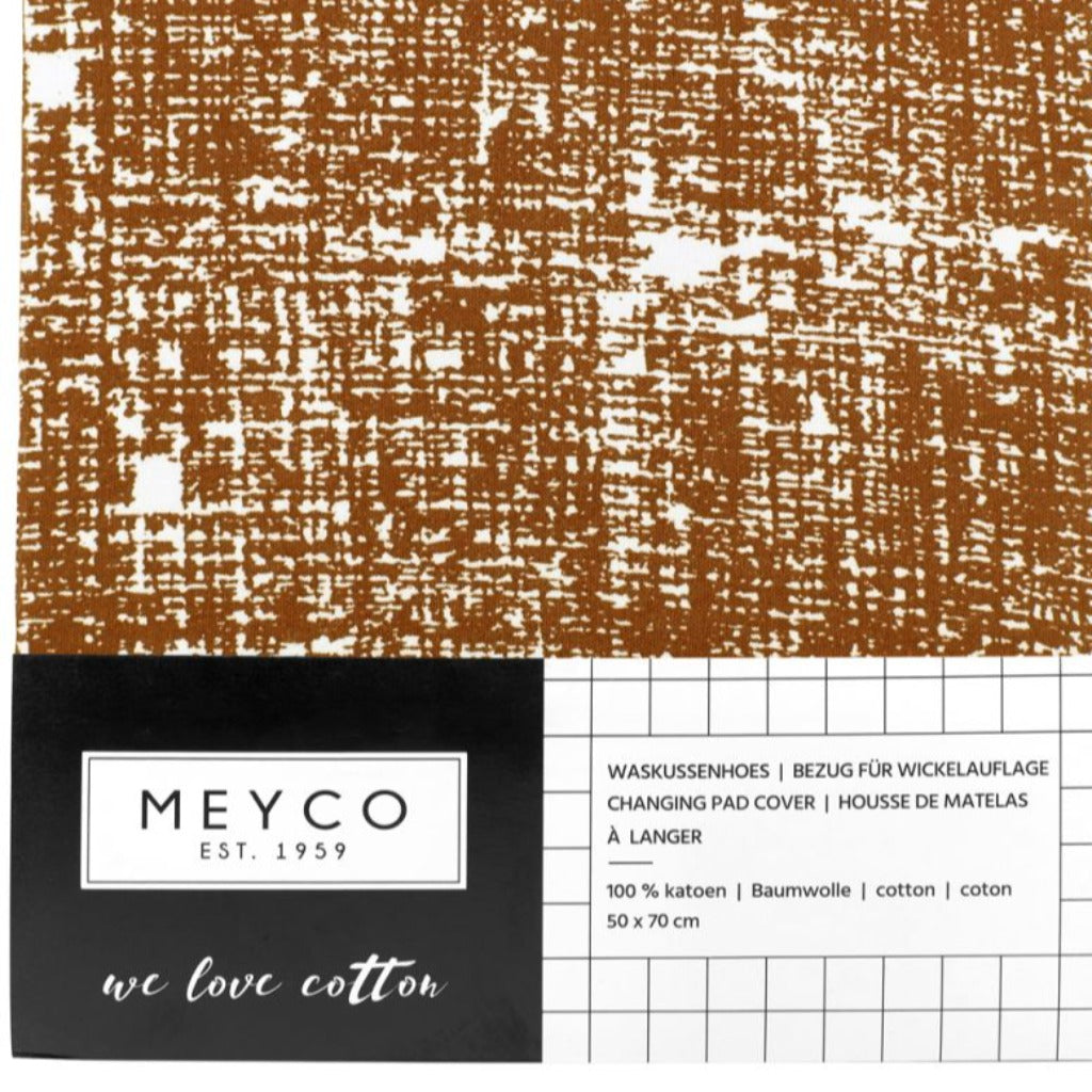 Meyco Changing Mat Cover: Fine Lines Camel 50x70cm