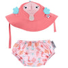 Zoocchini Baby Swim nappy & Hat set: Seahorse 3-6 months