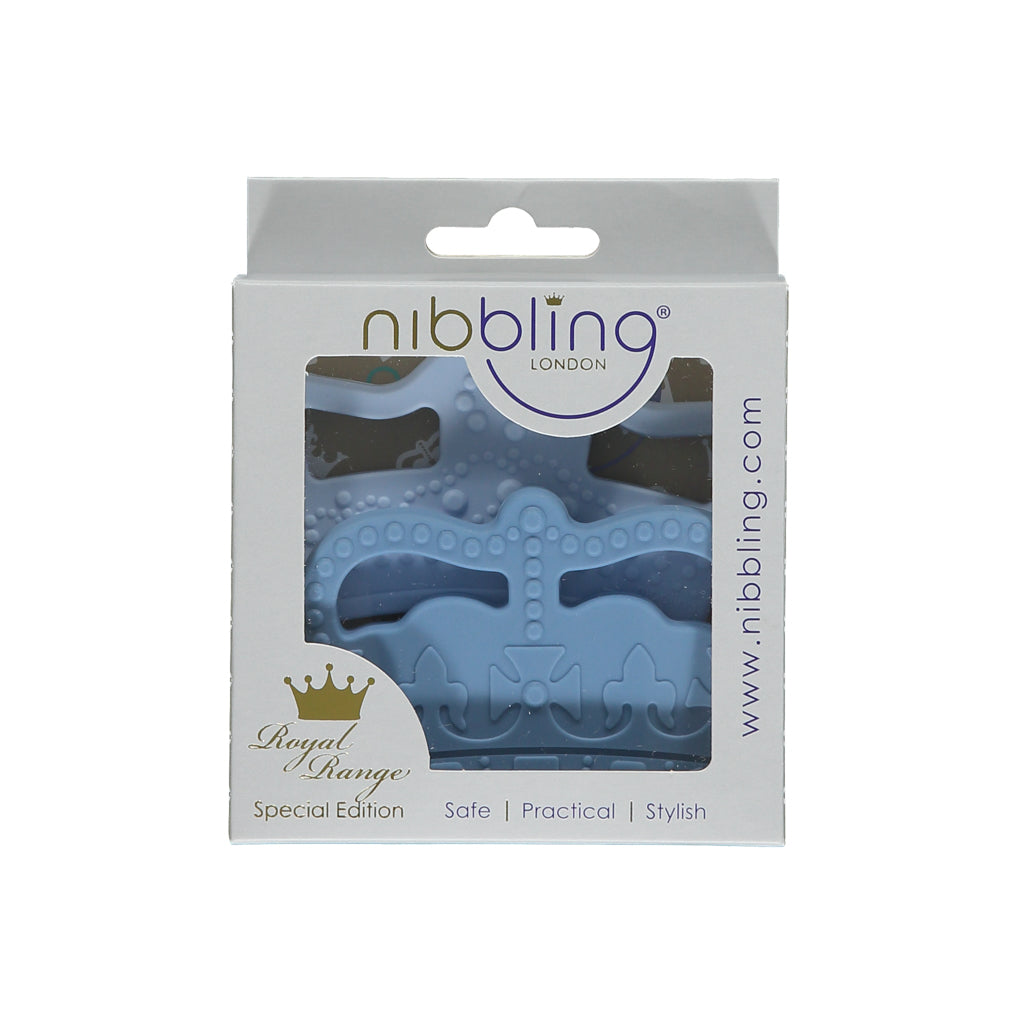 Royal Teething Twin Pack- Blue Tiara/Denim Crown