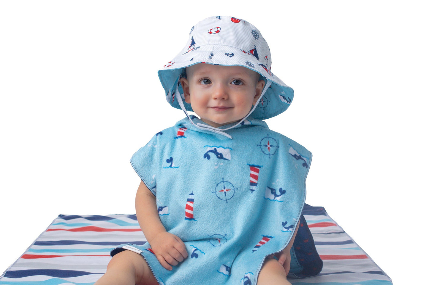 Flapjackkids Reversible Sun Hat 0m-6m Nautical