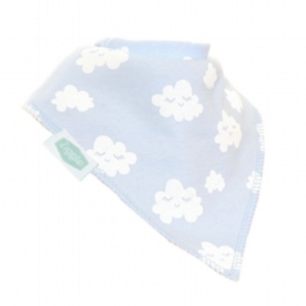 Ziggle Bandana Bib - Blue Winking Clouds