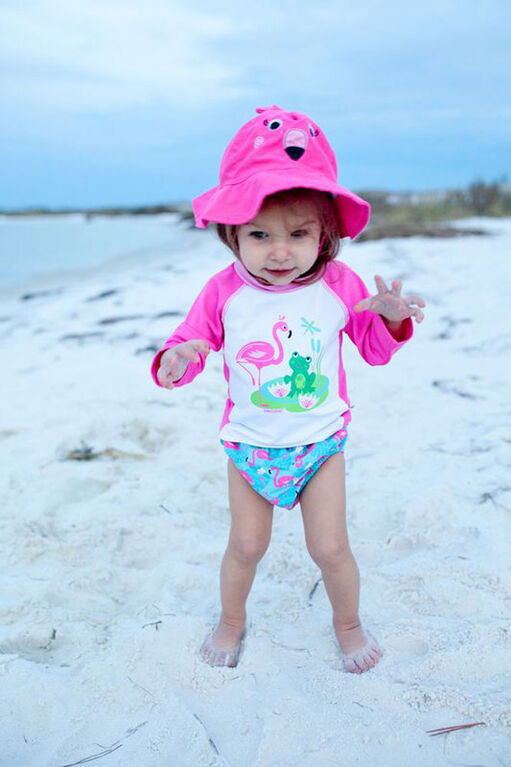 Zoocchini Baby Swim nappy & Hat set: Franny the Flamingo 6-12 Months