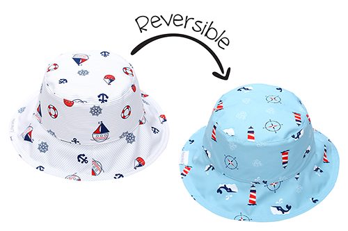 Flapjackkids Reversible Sun Hat 0m-6m Nautical