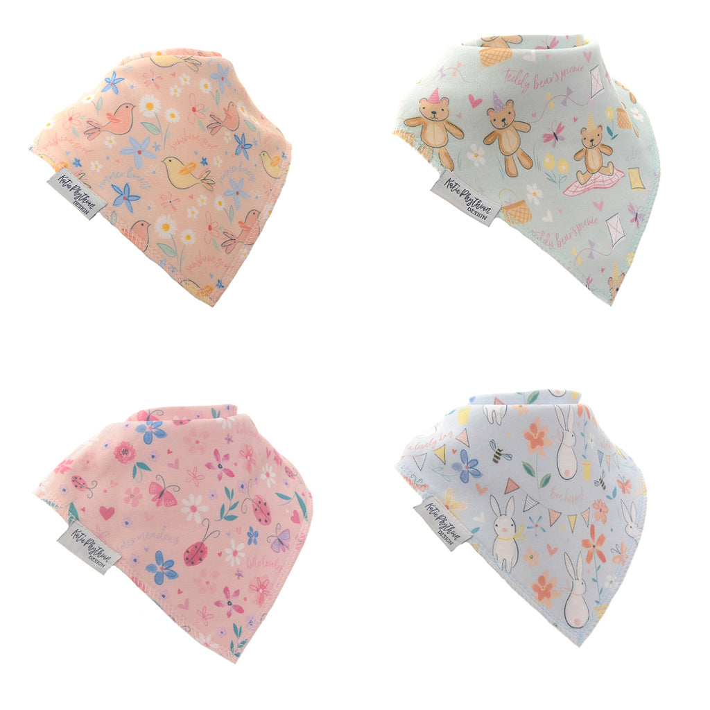 Ziggle Pastel Prints Bib Set by Katie Phythian Designs (Set of 4)