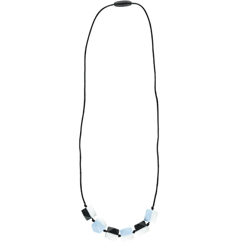 Half Moon Teething Necklace - Black & Blue