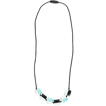 Half Moon Teething Necklace - Black & Turquoise