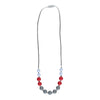 Harrow Teething Necklace - Grey & Red