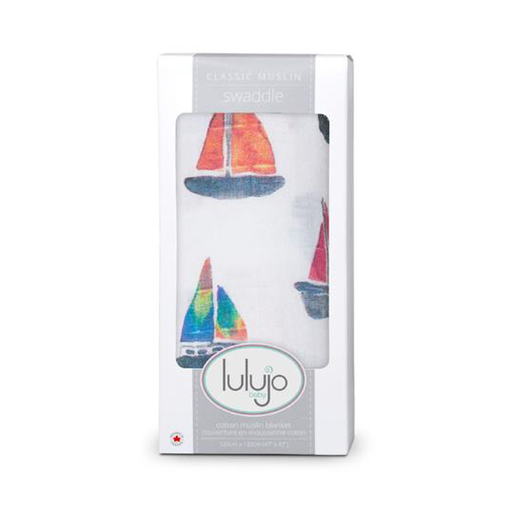 Lulujo Mini Muslin Cloths - Sailboats