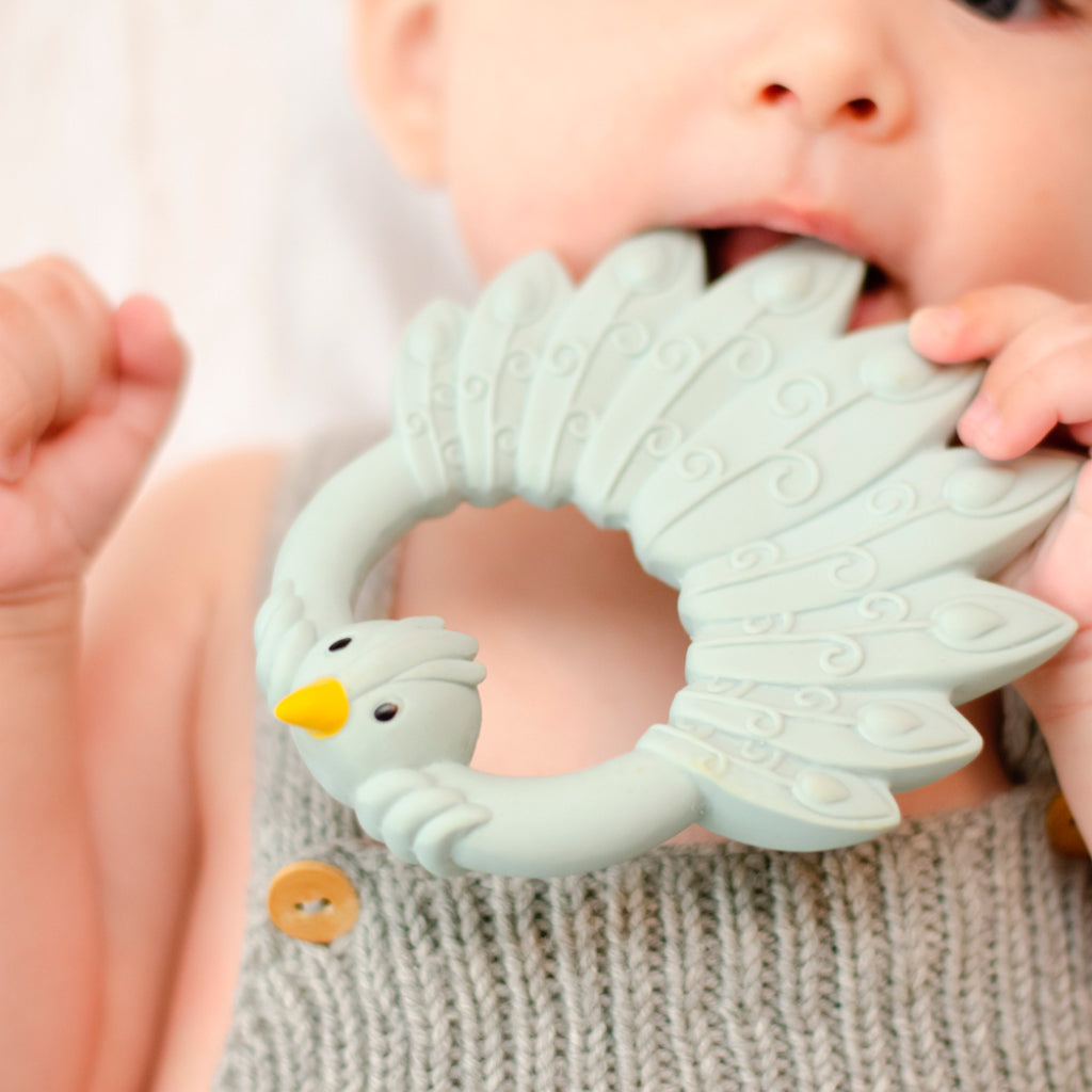 Natruba Peacock Teether: Light Blue