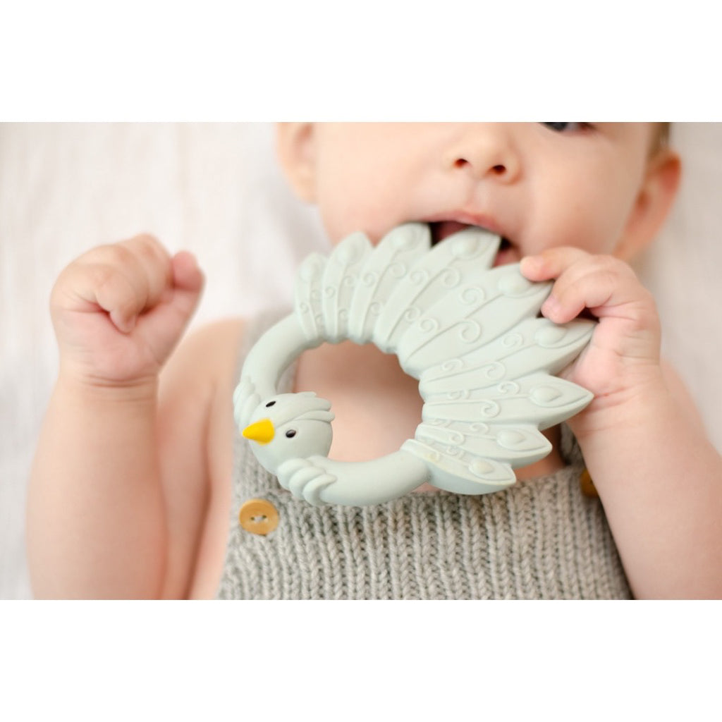 Natruba Peacock Teether: Light Blue