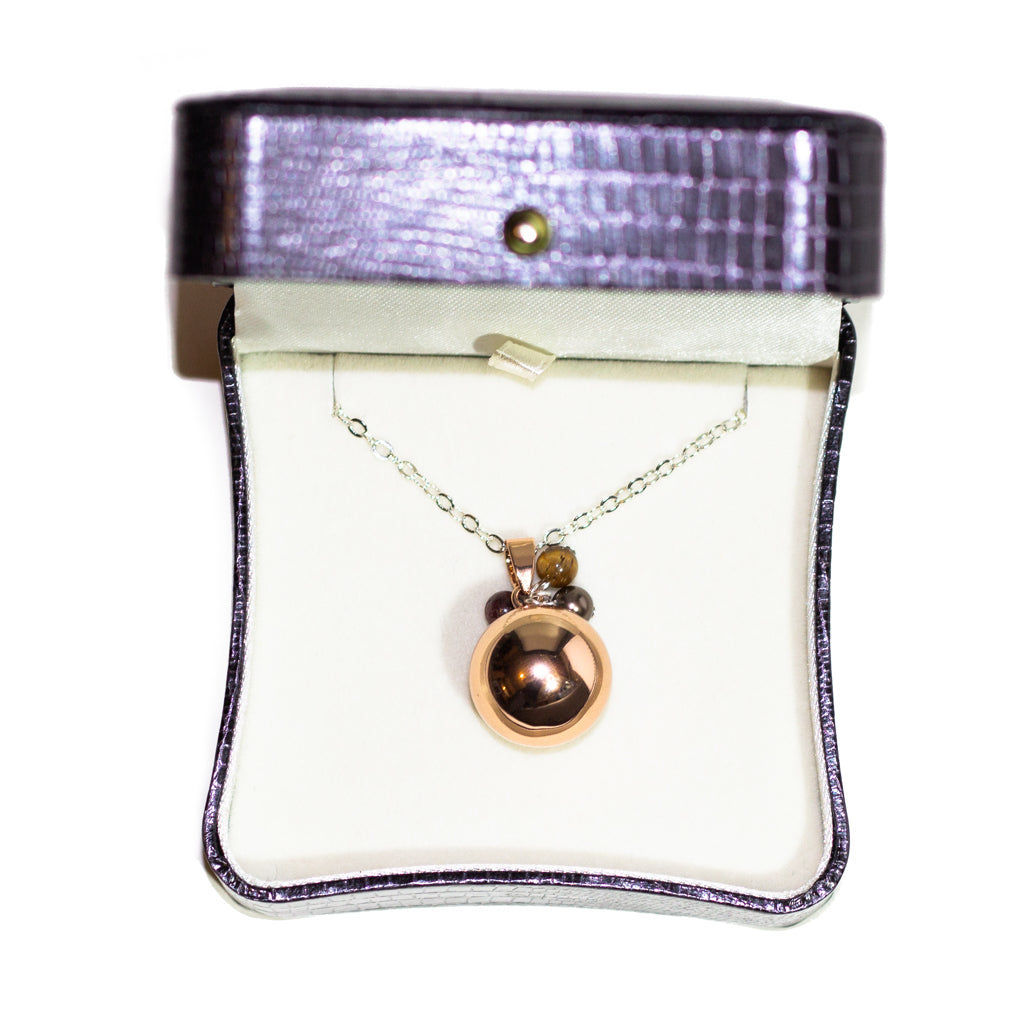 Bola Pregnancy Necklace: Rose Gold Feline Mama