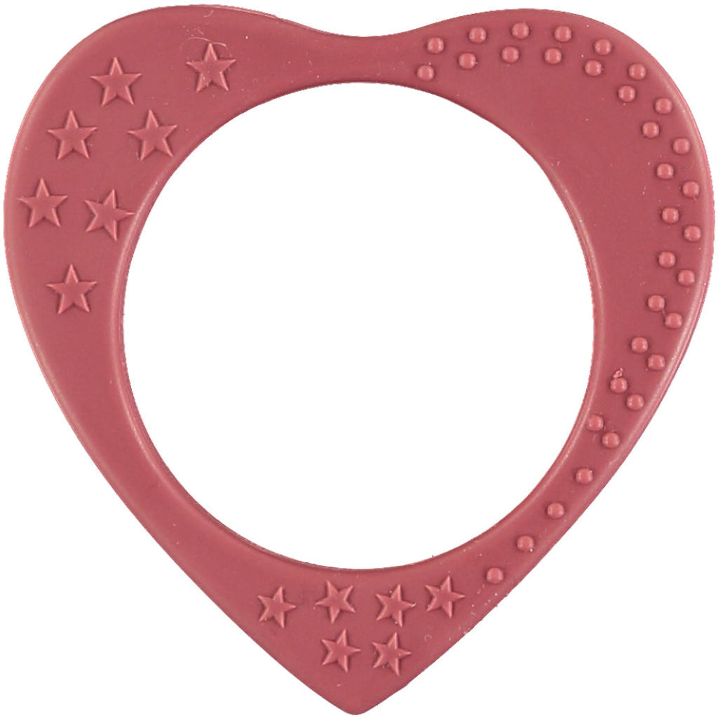 Heart Teething Bangle - Pomegranate