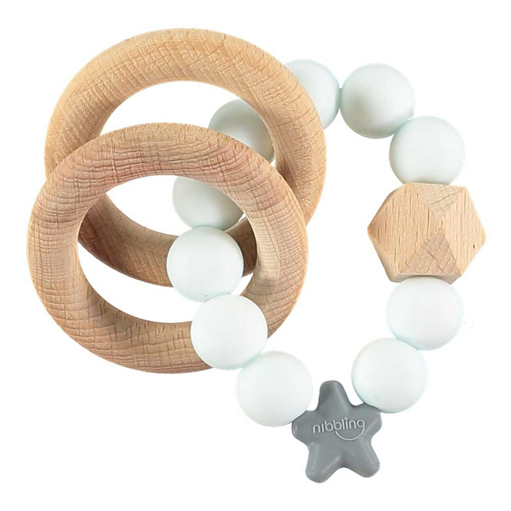 Stellar Natural Wood Teething Toy - Aqua Marble