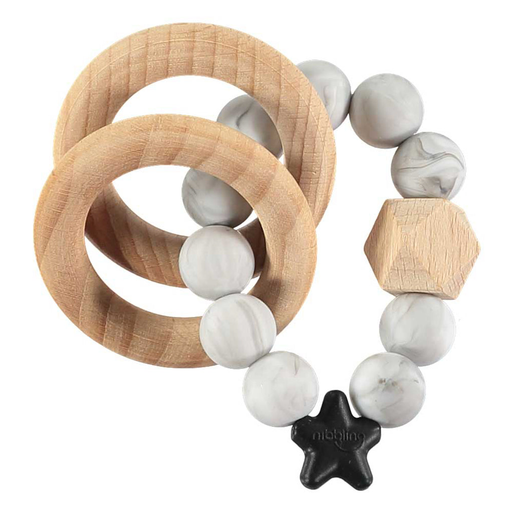 Stellar Natural Wood Teething Toy - Marble