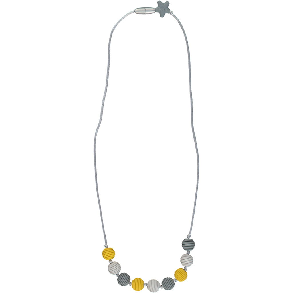 Henley Teething Necklace - Mustard & Grey