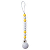 Personalised Dummy Clip - Mustard & Light Grey