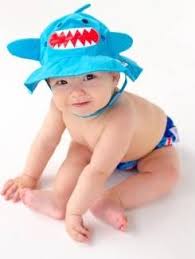 Zoocchini Baby Swim Nappy & Hat set: Sherman the Shark 3-6 Months