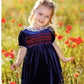 Limited Edition Girls Velvet "Ninon" smocked dress