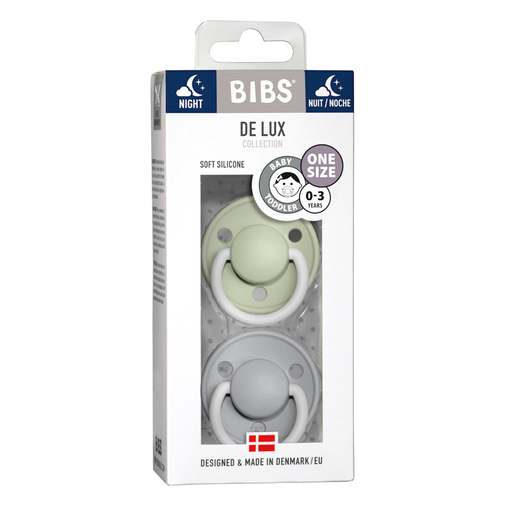 Bibs De Lux Twin Pack Silicone  ONE SIZE GLOW