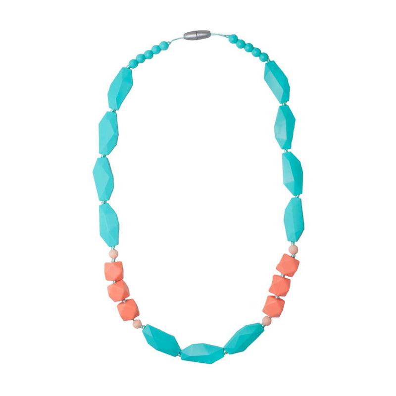 Brighton Teething Necklace - Turquoise & Coral